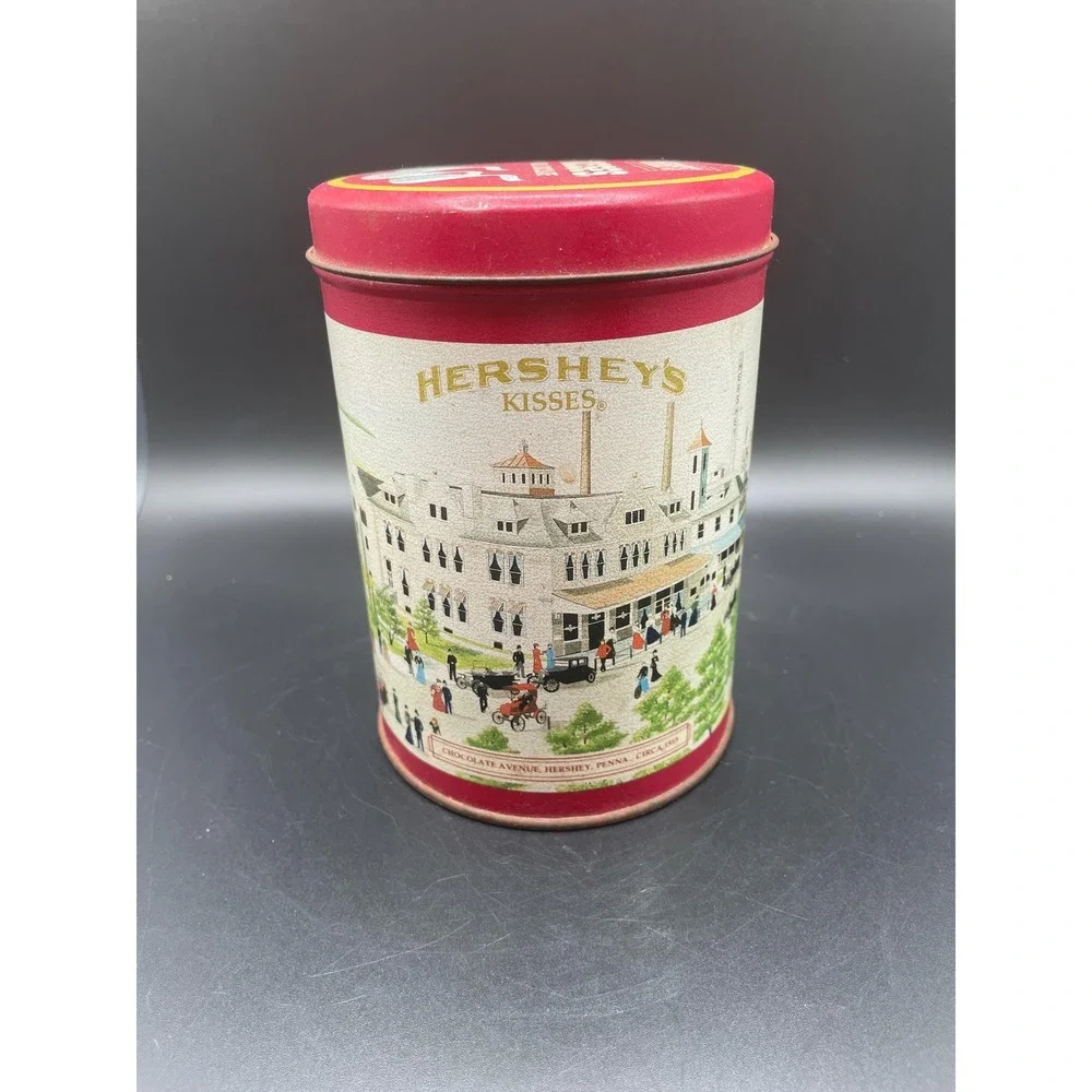 Vintage Hershey's Kisses Milk Chocolate Avenue Collector Tin Canister #4 1990